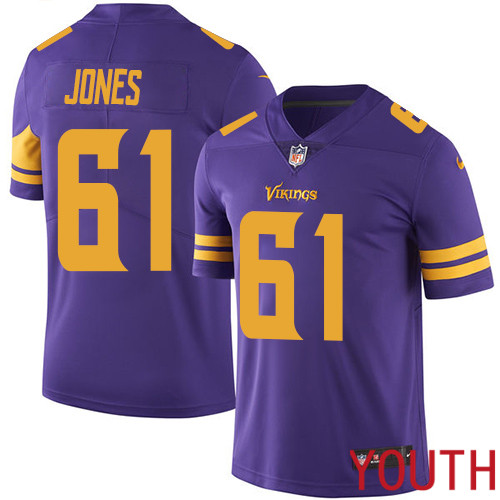 Minnesota Vikings 61 Limited Brett Jones Purple Nike NFL Youth Jersey Rush Vapor Untouchable